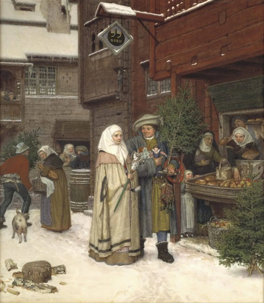 Рождественская ярмарка, 1872 Художник Георг фон Розен (1843-1923)