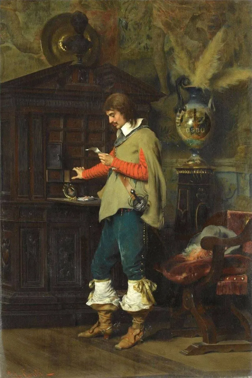 Иллюстрация к рассказу: Тито Конти, 'Важное послание', 1883