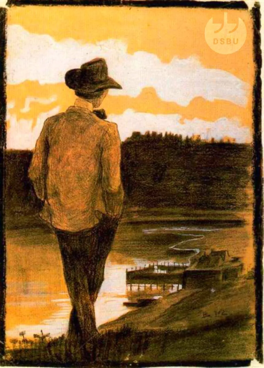 Иллюстрация к рассказу: Umberto Boccioni, 'Young Man on a Riverbank', 1902