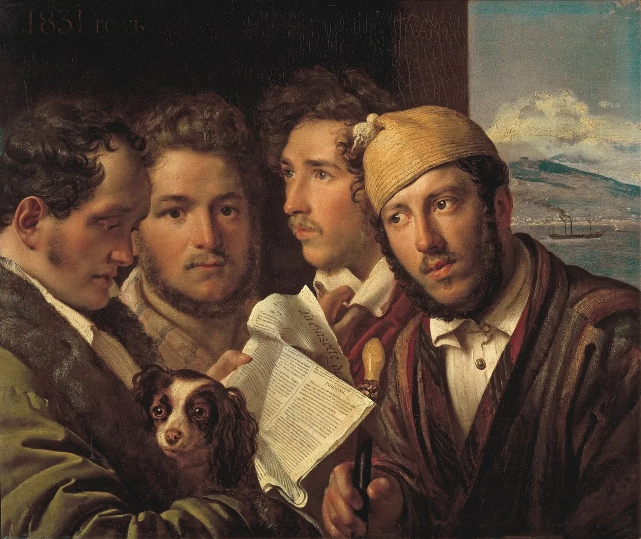 Иллюстрация к рассказу: Орест Кипренский (1782-1836), 'Читатели газет в Неаполе'.